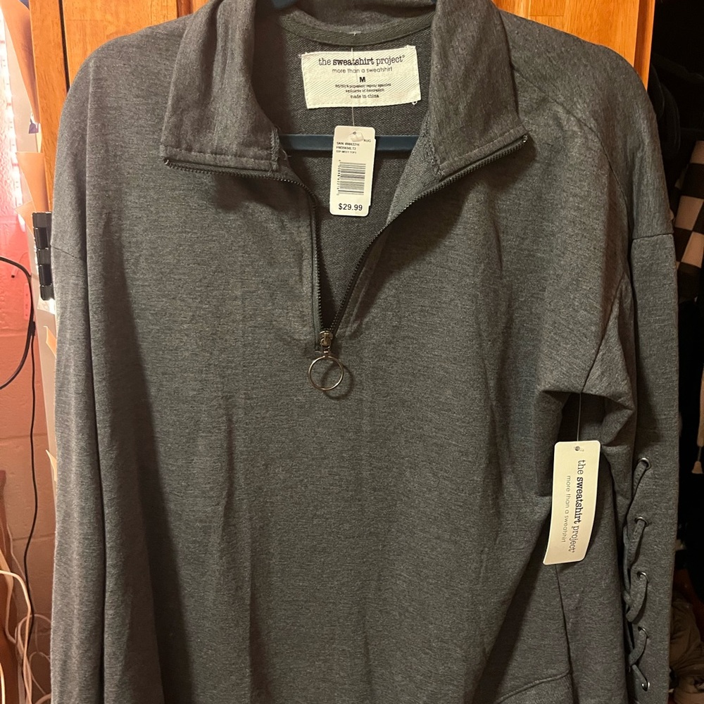 Grey 3/4 Zip Pullover